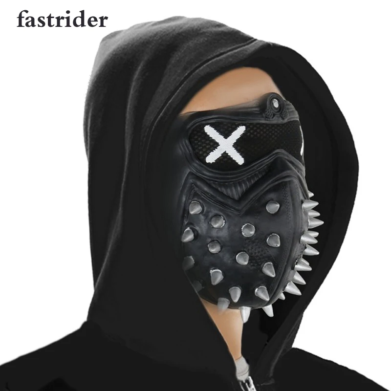 

Motorcycle Mask Game Watchdog 2 WD2 Mask Rivet Mask Half Face PVC Plastic Mask Party Cosplay Props