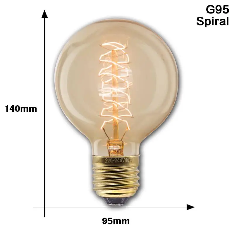 Алюминиевые подвесные светильники, промышленная лампа, винтажная Ретро Лофт Подвесная лампа E27, 90-265 в, lamparas de techo colgante, Современная Подвесная лампа - Цвет корпуса: G95 Spiral