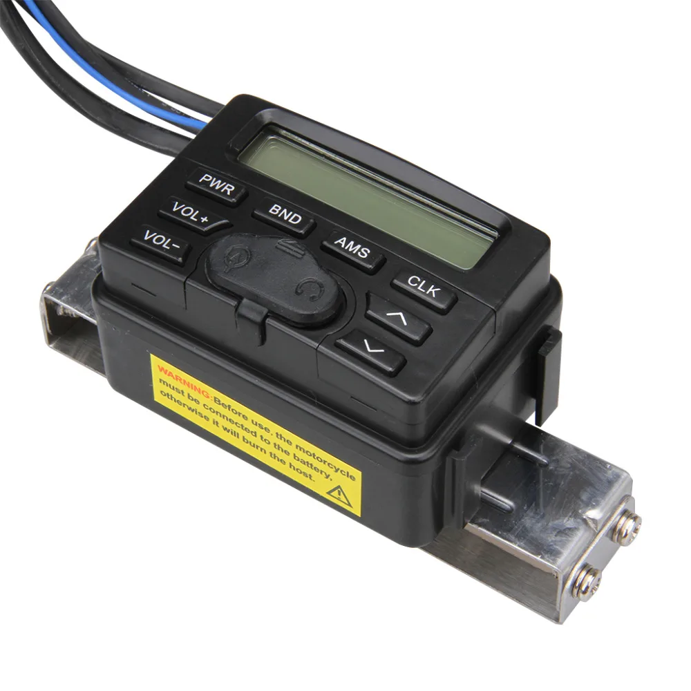 Motorcycle Sound Audio Radio System Handlebar 12V Full-band FM Stereo 2 Speakers ATV Bike With 3.5mm AUX Jack to Link MP3 Device