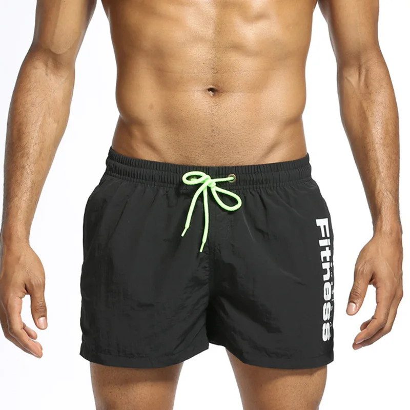 Мужские пляжные шорты для бега Штаны для серфинга горячая Распродажа плавки брюки быстросохнущие шорты для серфинга купальники для мужчин - Цвет: Black