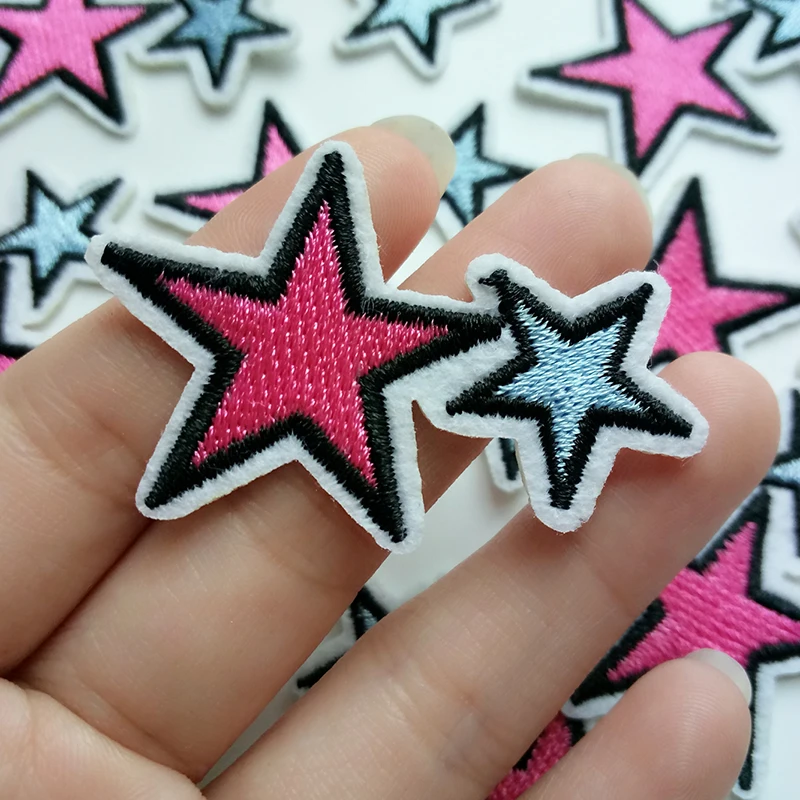 ZHUTOUSAN New Stars Patches For Clothing Iron On Embroidered Appliques
