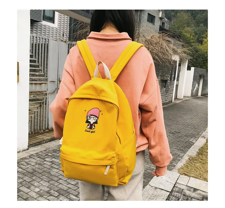 Janespri Cute School Bags for Teenage Girls Waterproof Nylon Embroidery Backpack Female Backpack Travel Bag School Mochilas New_28