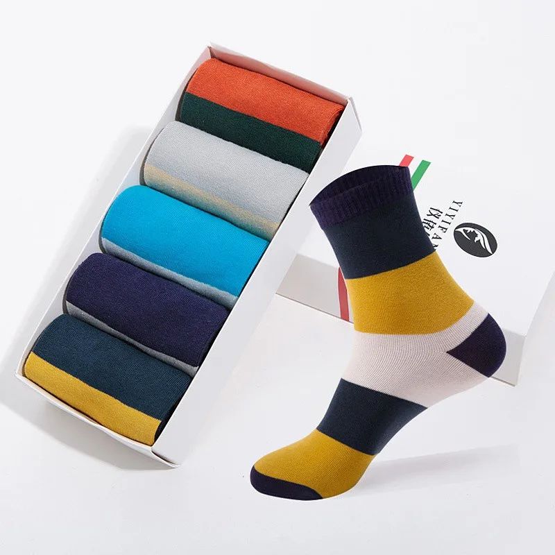 5 Pairs/Lot Cool Men Socks Cotton High Quality Casual Fashion Brand