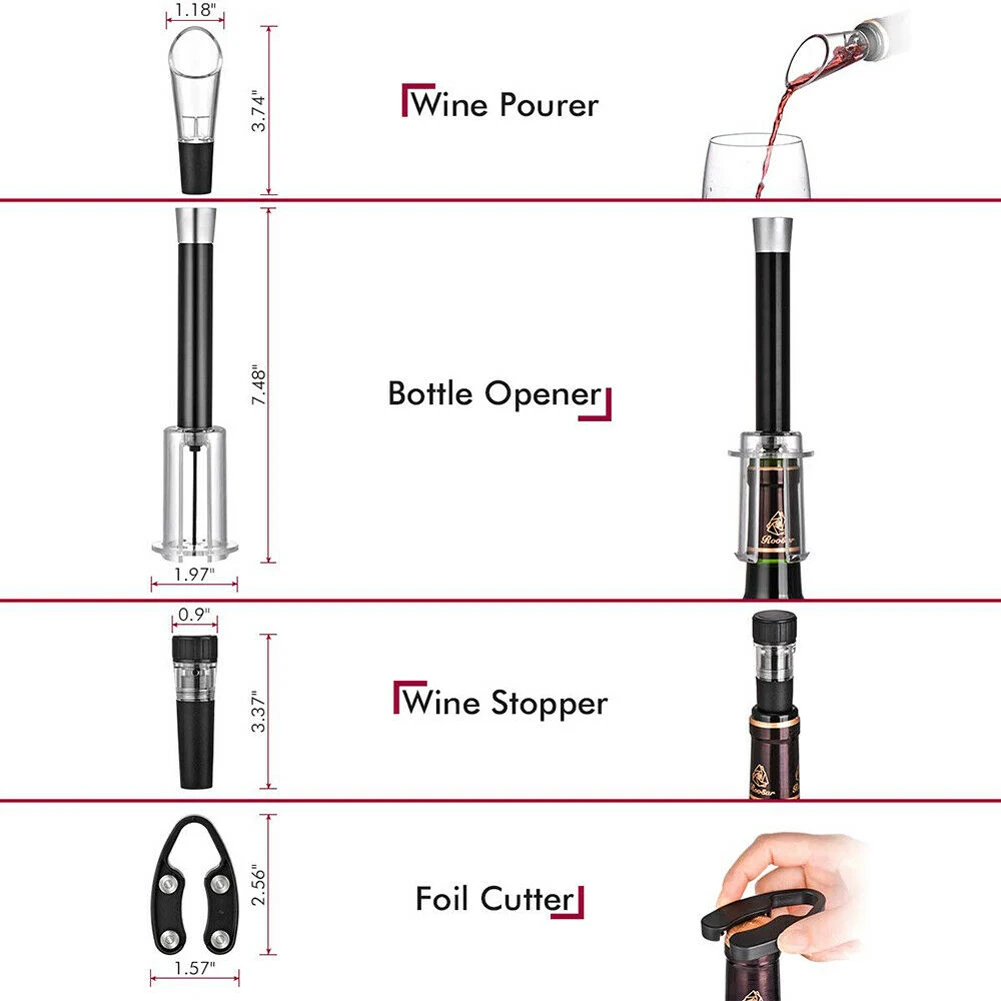 Стильный красное вино открывалка для бутылок удалитель пробки легкий воздушный насос давление штопор инструменты 4 шт. наборы
