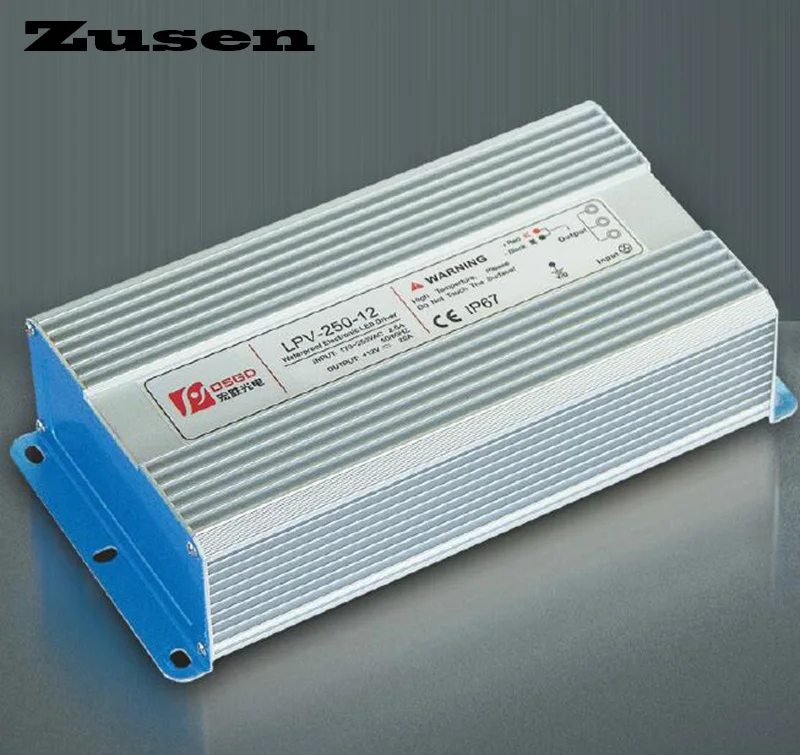 Zusen LPV-250W 12V 24V 36V 48V IP67 Водонепроницаемый Импульсный источник питания |