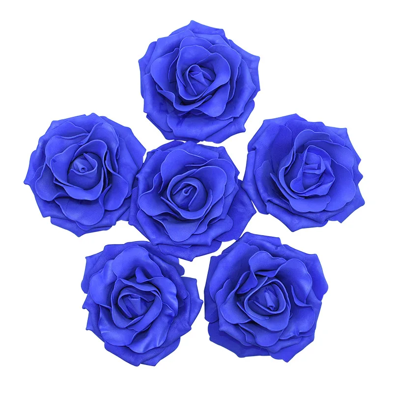 5/10 шт(10 см) с большим цветком головки Искусственные из ПЭ пенный роза цветы букет невесты Сделай Сам принадлежности для скрапбукинга Свадебный декор в форме искусственных цветов - Цвет: F10 royal blue