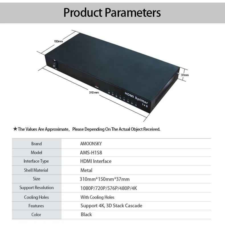 4 K * 2 K 30Hz сплиттер UHD 3D HD HDMI разветвитель 1X8 HDMI сплиттер 1080 p распределитель Amplifie для IPTV Mi-Box PS3 Xbox