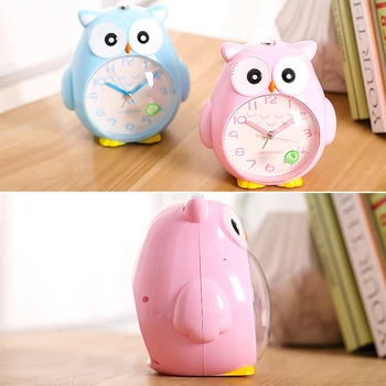 

Cute Owl Student Quartz Table Clock Bed Room Clock Alarm Clock Snooze LED Light Mute Alarm Clocks Home Decor