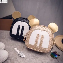 HANSOMFY The Export Of 2015 New Fashion Cute Cartoon Purse Woven Bag Mickey Buns Single Shoulder Bag