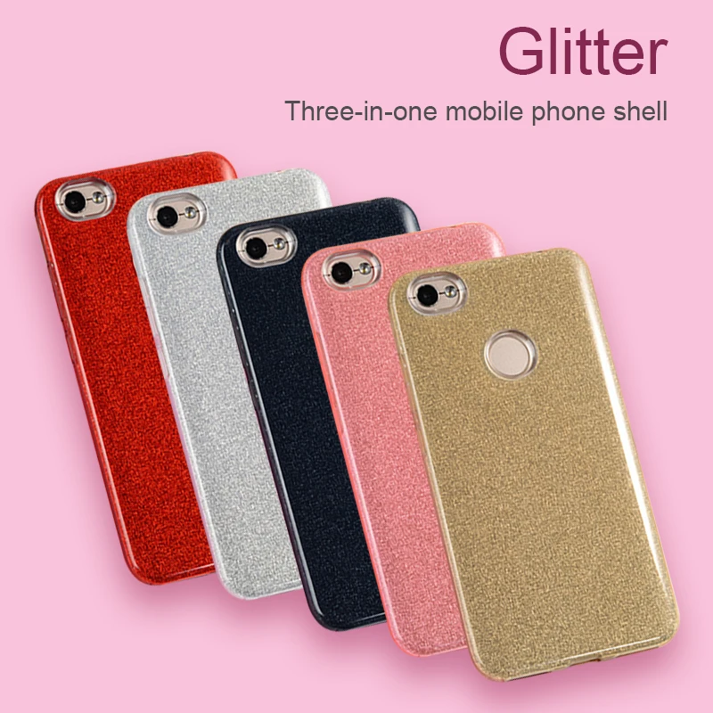 

PC &PE &TPU 3 in 1 Glitter Bling Case For Xiaomi Redmi 5A 5 4A 4X Note 4 4X Pro Mi A1 Mi 5X Shockproof Protector Coque Cover