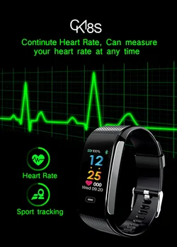 

ABAY CK18S Smart Wristbands Wrist Watch Blood Pressure Heart Rate Monitor Fitness Tracker Bracelet Activity Tracker SmartBand
