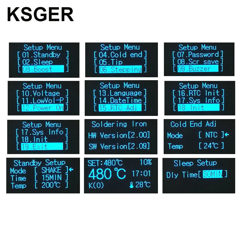 KSGER T12 OLED паяльная станция железные наконечники STM32 наборы для сборки сделай сам