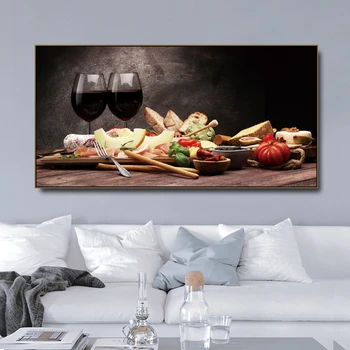 

Kitchen Home Decor Poster Vineyard Bread food Picture Wall Art Print Canvas Painting Modern Living Room Dining Room Decoration