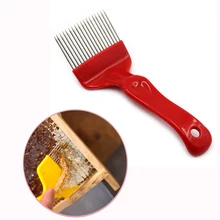 Пчелы иглы кроя вилка для меда Ножи инструмент пчеловода с красный и желтый 21-игла Мёд гребень лопата для снега скребок