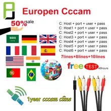 Spain receptor satellite receiver cccams lines for 1 year spain portugal stable for freesat v7 DVB-S2 cccam satellite europe