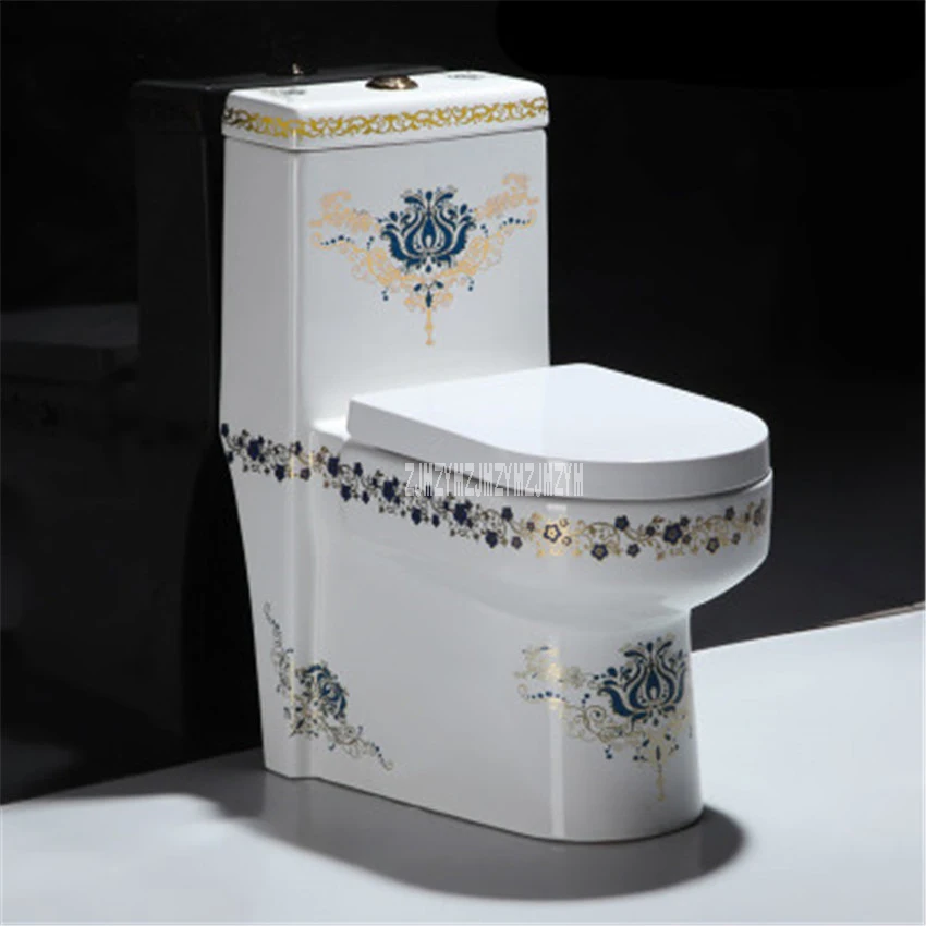 

M22155 Household Ceramic Toilet Small Floor Type One Piece Luxury Toilet Creative Adult Bathroom Seat Flushing Siphon Toilet