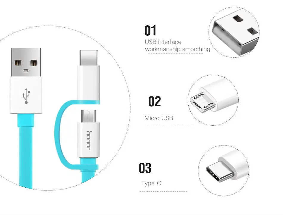 Huawei оригинальный кабель Micro USB Typc C 2 в 1 быстрое зарядное устройство а 5 м Type