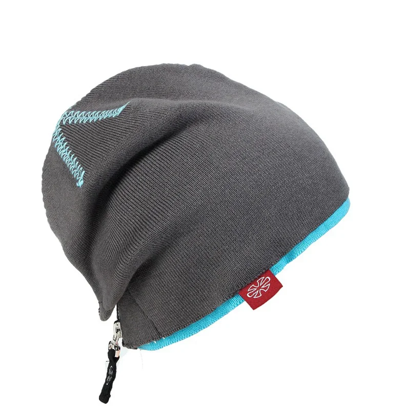 Осенняя и зимняя уличная Лыжная Шапка на молнии для альпинизма, теплая ветрозащитная вязаная шапка для мужчин и женщин, Шерстяная кепка в стиле панк - Цвет: C3