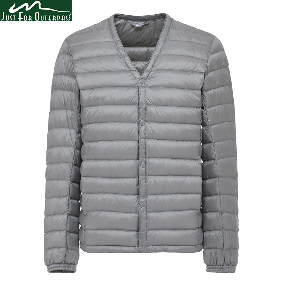 

Just For Outerpass Ultra Light Down New 90% White Duck Down Jacket Men Spring Autumn Winter Casual Warm V Collar Down Coat Male