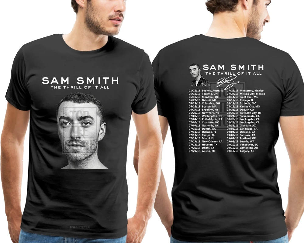

Sam Smith Tour 2018 Tshirt Black Color Great Offer Short Sleeve S 4xl Tee Shirt Short Sleeve Tops