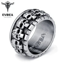 EVBEA хип-хоп рок-н-ролл титановая сталь готический панк Kpop черепа большие вращающиеся библейские кольца мужские и мальчики ювелирные изделия кольца на лодыжки