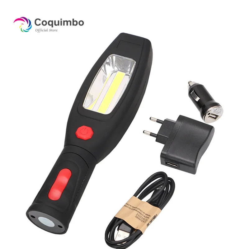 Мощный магнит USB зарядка фонарик лампа 2 режима перезаряжаемый с автомобильным