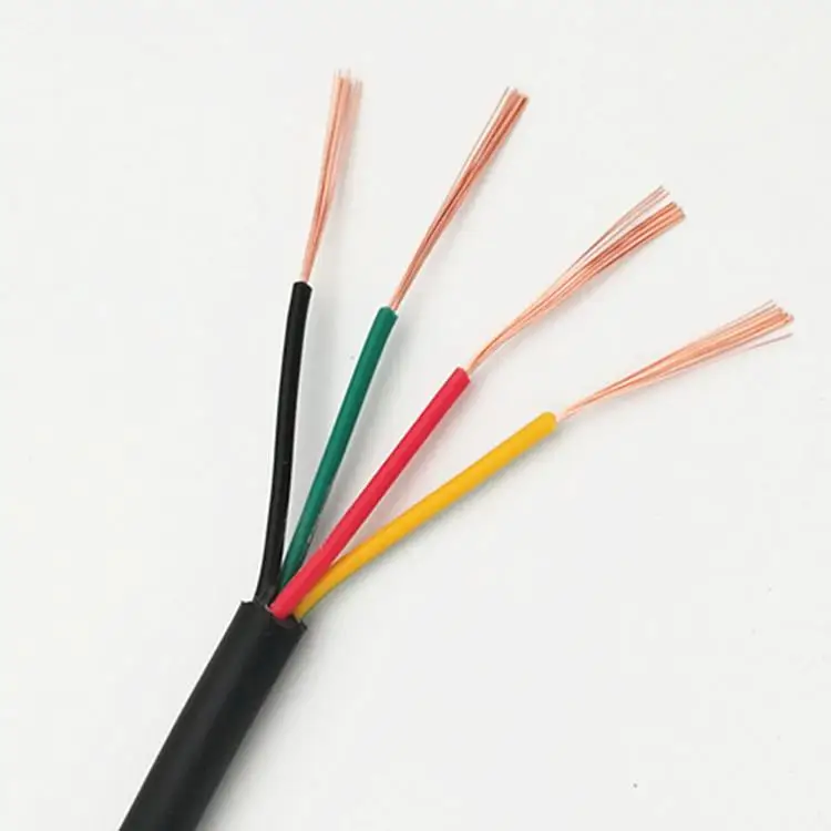 10Meter 26 AWG RVV 2/3/4/5/6/7/8/10/12 Cores Copper Wire Conductor Electric RVV Cable Black soft sheathed wire - Цвет: 4 Core