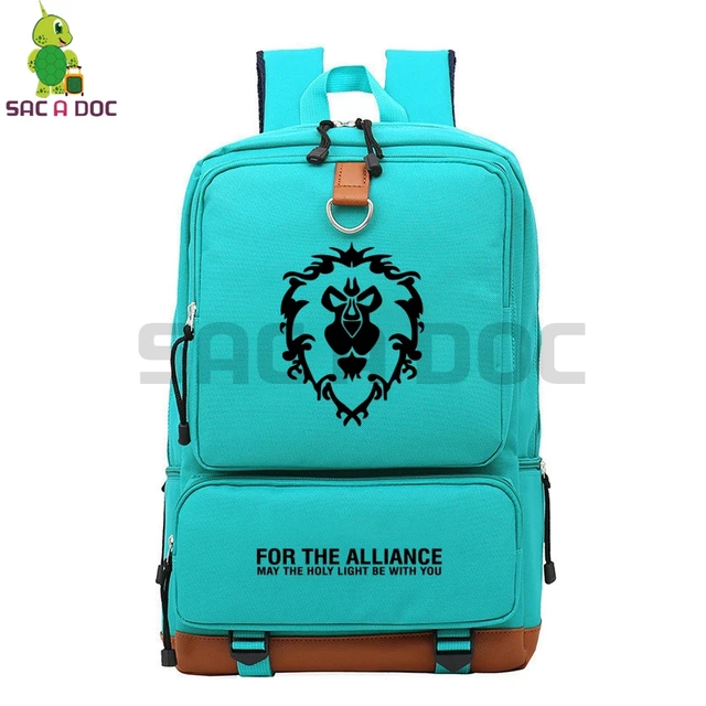 World of Warcraft The Alliance/Horde Backpack Canvas Laptop Backpack School Bags for Teenage