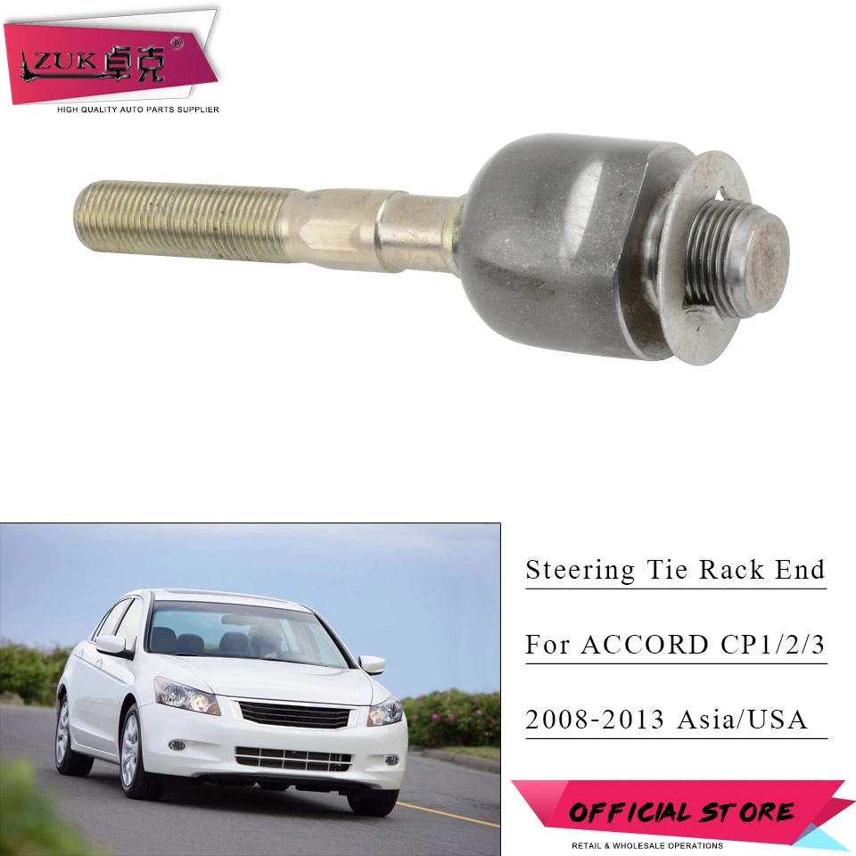 

ZUK Steering Tie Rack End Set Front Inner Tie Rod Axle Ball Joint For HONDA ACCORD 2008-2013 CP1 CP2 CP3 2.0 2.4 3.0L Left=Right