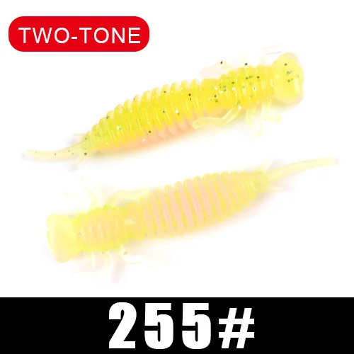 Larva Soft Lures 50mm 76mm 89mm Artificial Lures Fishing Worm Silicone Bass Pike Minnow Swimbait Jigging Plastic Baits - Color: 010