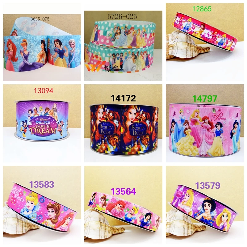

Free shipping 50 yard cartoon printed grosgrain ribbon 14797