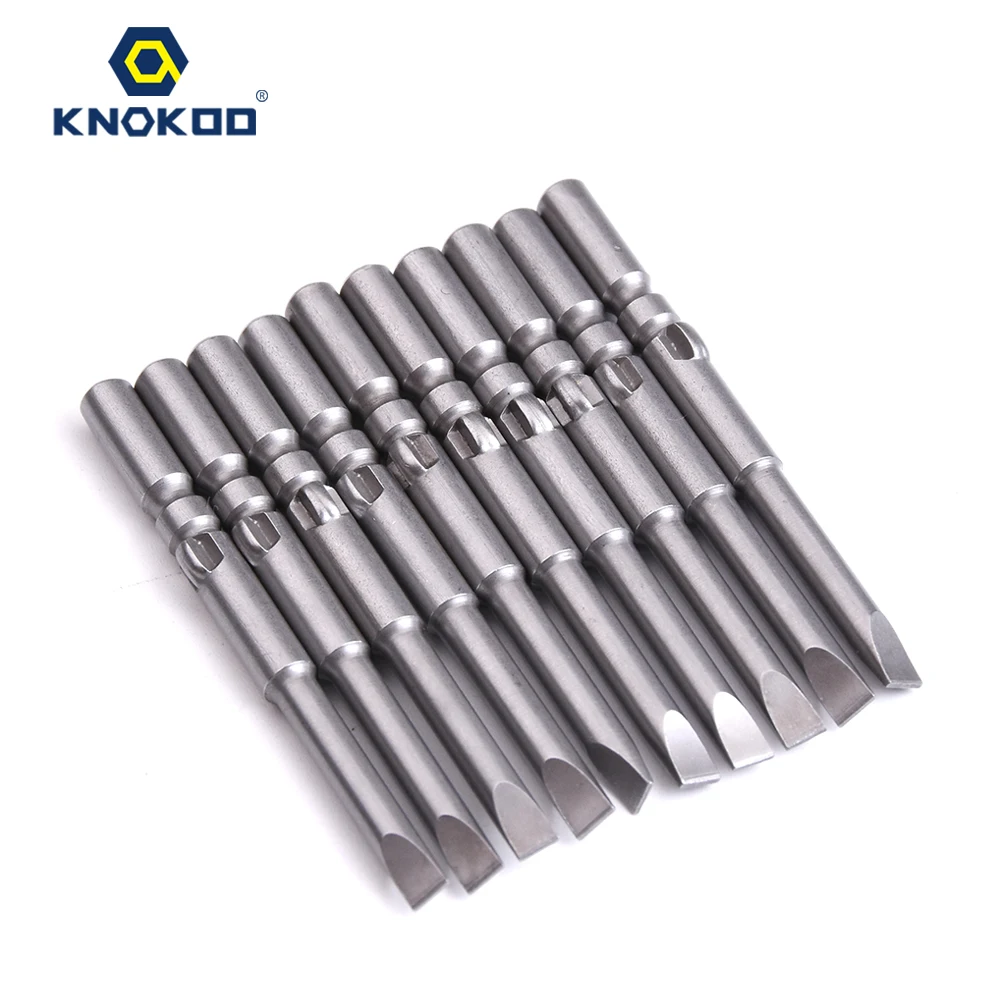 KNOKOO 10pcs/lot 5*60*SL4.0 Screwdriver Drill Bit 60MM Slotted Head