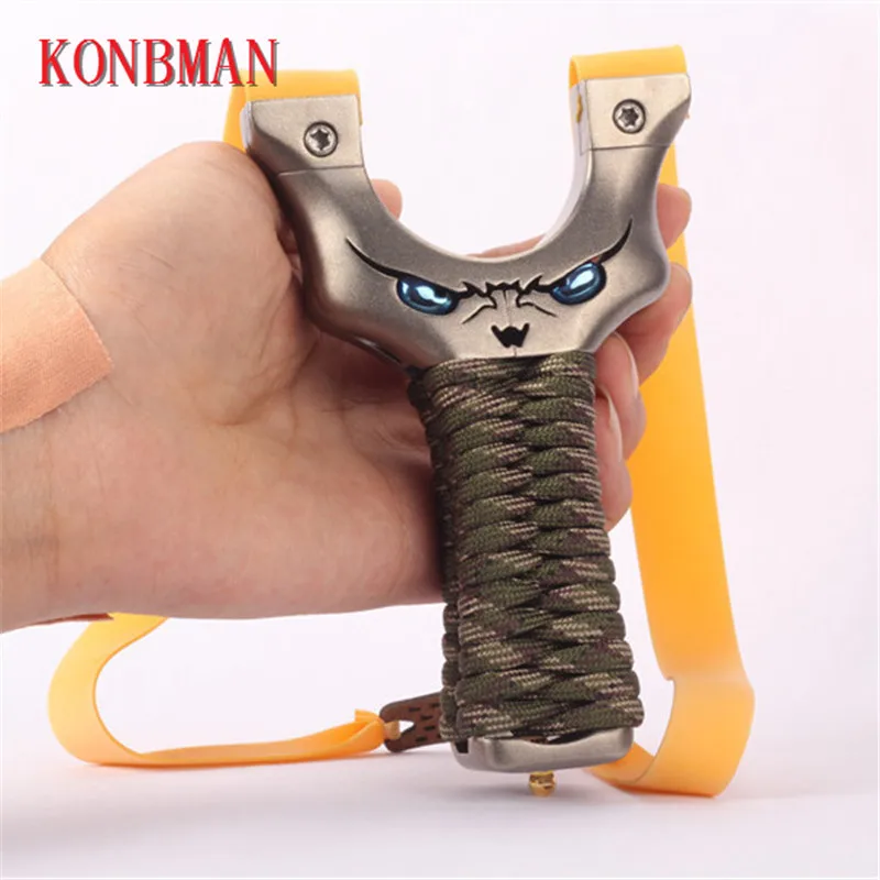 

Genuine Slingshot Hunting Titanium alloy Catapult Flat Rubber Band Outdoor Game Shooting Adult Sling Shot High Quality