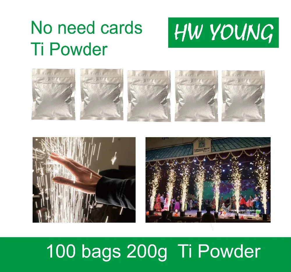 HWyoung 100 Сумки pre200g оптовая продажа ti порошок холодной искры фонтан фейерверк машина в свадебные Открытый холодной искры фейерверк машина