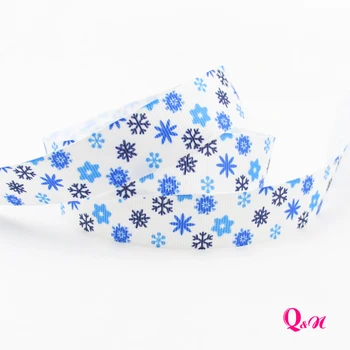

Q&N ribbon 16mm 22mm 25mm 38mm 50mm 75mm snow printed grosgrain/FOE ribbon webbing 50yards/roll for hair tie free shipping