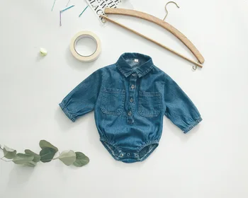 

2018 Autumn Toddler Infant Baby Girls Boys Rompers Denim Vintage Korean Fashion Kids Girl Overalls
