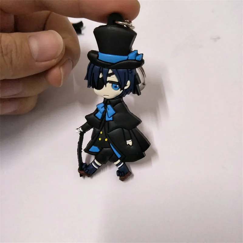 Anime Black Deacon Black Butler Ciel Phantomhive Figures Toys PVC Keychain Keyring Key Bag Pendant Dolls 10pcslot (3)