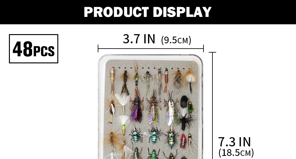 48 шт. Премиум форель нахлыстом коллекция мух сухие влажные Flys приманки наборы