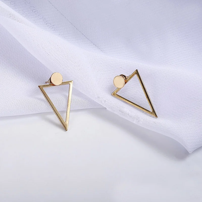 Титановая сталь Fadeless геометрические треугольные длинные женские серьги-гвоздики гипоаллергенные серьги ювелирные аксессуары оптом