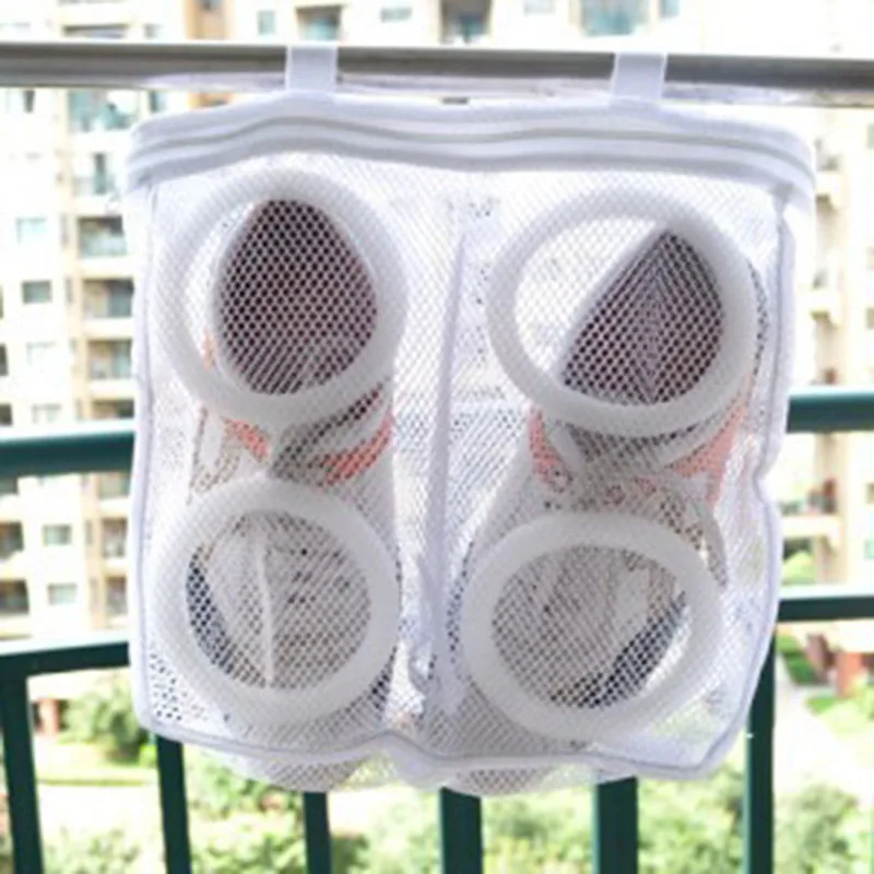 1Pcs Shoes Washing Hanging Bag Dry Sneaker Mesh Laundry Bags Home Using Clothes Washing Protect Net Wash Bag