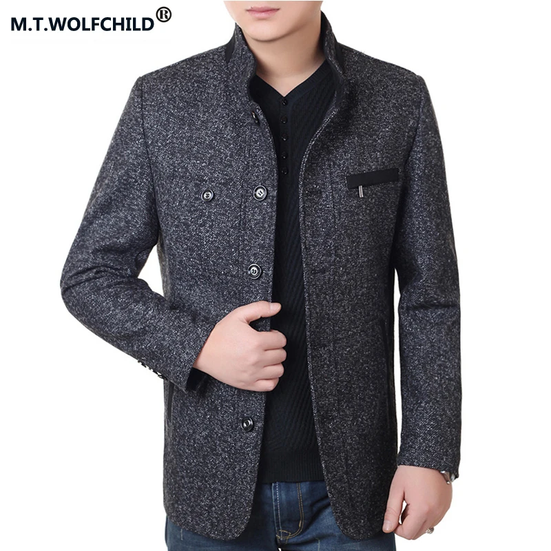 M.T.WOLFCHILD 2017 Autumn and winter men's new style stand collar jackets casual mens clothing tops coat free shipping | Мужская