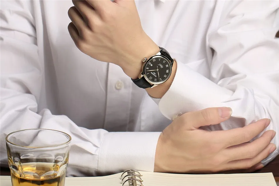 GUANQIN Mens watch Luxury Automatic Watch Men Mechanical Movement Wristwatches Waterproof Watches Top Brand White Day Display