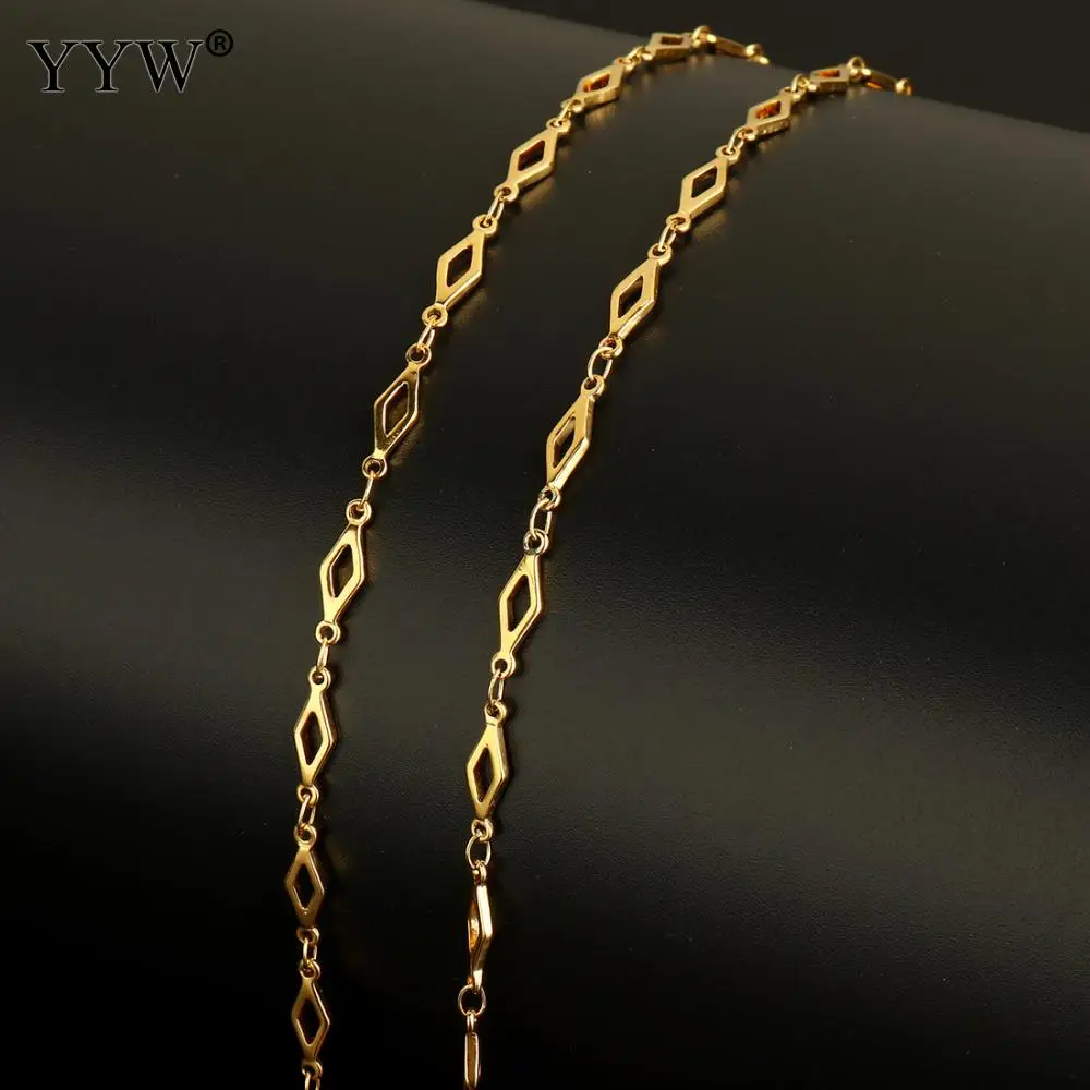 10 м/катушка 13x4x1 мм рулон золотистого цвета цепь из нержавеющей стали для ожерелья браслеты металлический браслет ювелирные изделия серебряные ромбовидные цепи
