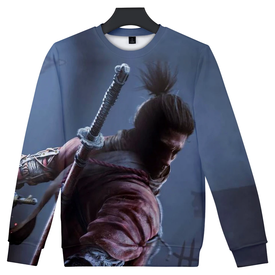 Толстовки с принтом игры Sekiro Shadow Die Twice для мужчин/женщин зимняя теплая
