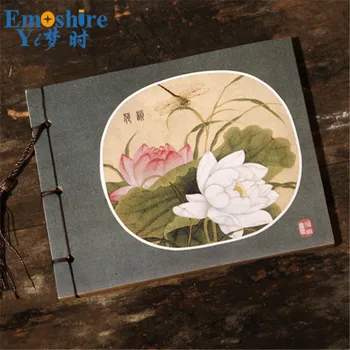 

Lotus Flower Printing Landscape Series Retro Notebook Fashion Gift Diary Painting Book Journal Vintage Wire Notebook New N309