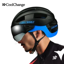 CoolChange Ultralight Goggle Cycling Helmet EPS Integrally-molded 16 Vents Bicycle MTB Bike Helmet with Glasses Casco Ciclismo