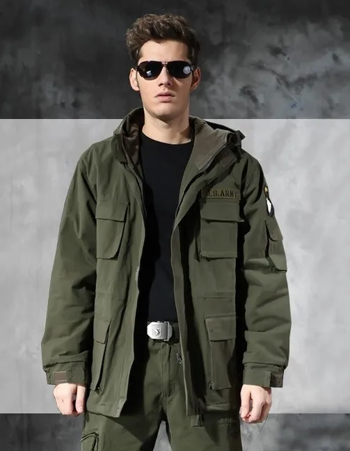 

Outdoor men's Tactical Military M65 Tactical Windbreaker Men Winter Thermal Flight Pilot 101 air force Jacket