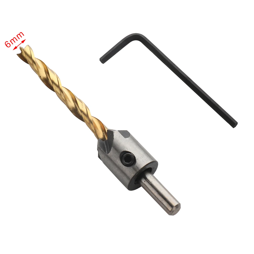 3.5/6mm Twist Drill Mini Wrench Set Power Tool Chamfer Reamer Woodworking Tool Countersink Drill Bits+Wrench HSS Drill Bit Set 3.5/6mm Twist Drill Mini Wrench Set Power Tool Chamfer Reamer Woodworking Tool Countersink Drill Bits+Wrench HSS Drill Bit Set