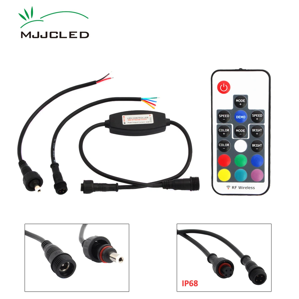 17 Keys Mini RF Wireless LED Dimmer RGB LED Remote Controller Waterproof IP68 DC 5V 12V 24V RGB