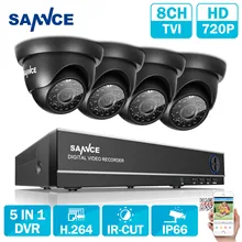 SANNCE 8CH 1080N TVI H.264+ 8CH DVR 720P Outdoor Dome CCTV Video Home Security Camera System Surveillance Kits